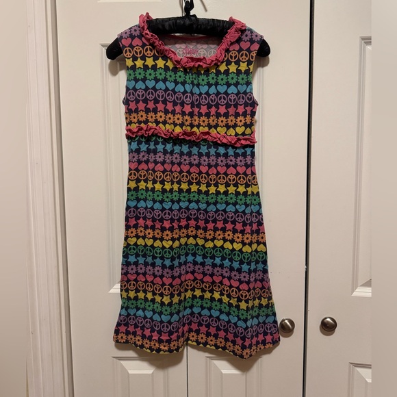 Circo Other - Girls 10/12 Pink Peace Sign Dress Y2K Retro Groovy Summer Stretch